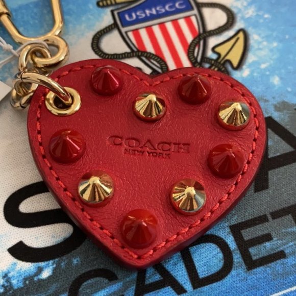 Coach Accessories - NWT Coach Signature Red Leather Charm